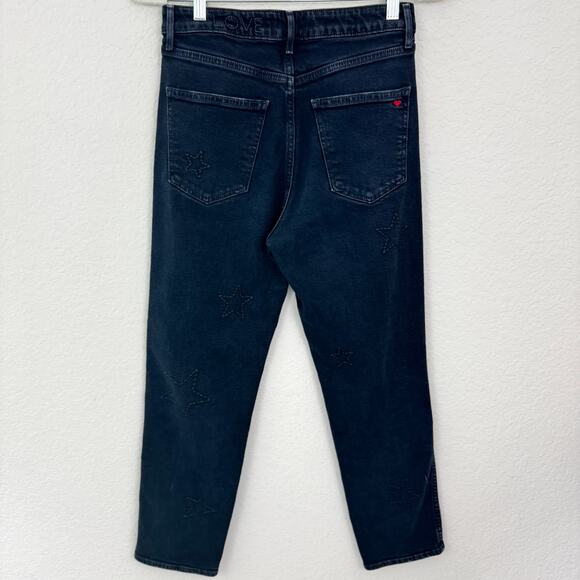 Anthro Sundry Womens Ankle Straight Jeans Size 28 Embroider Stars Washed Black - Picture 6 of 12